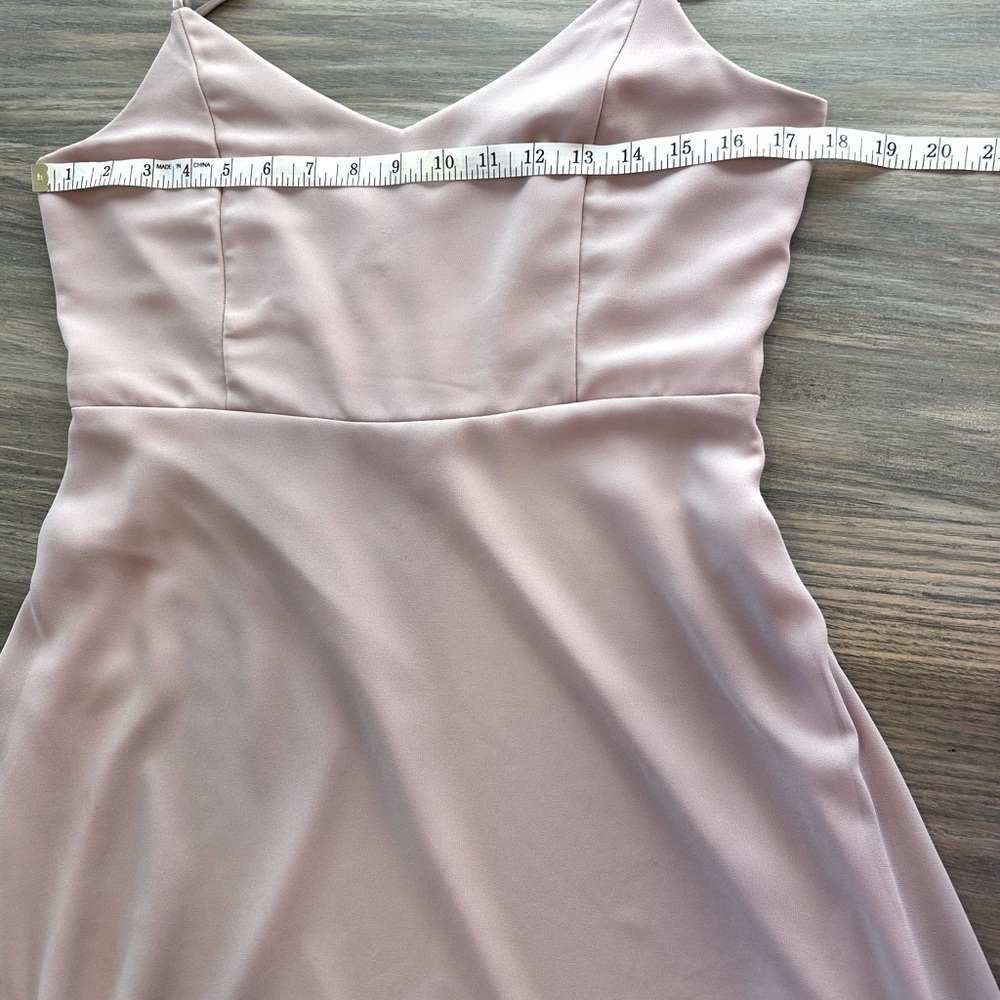 Show Me Your MuMu Soft Beige Faith ChiffonMaxi  Spaghetti Strap Dress Size L - Picture 9 of 11